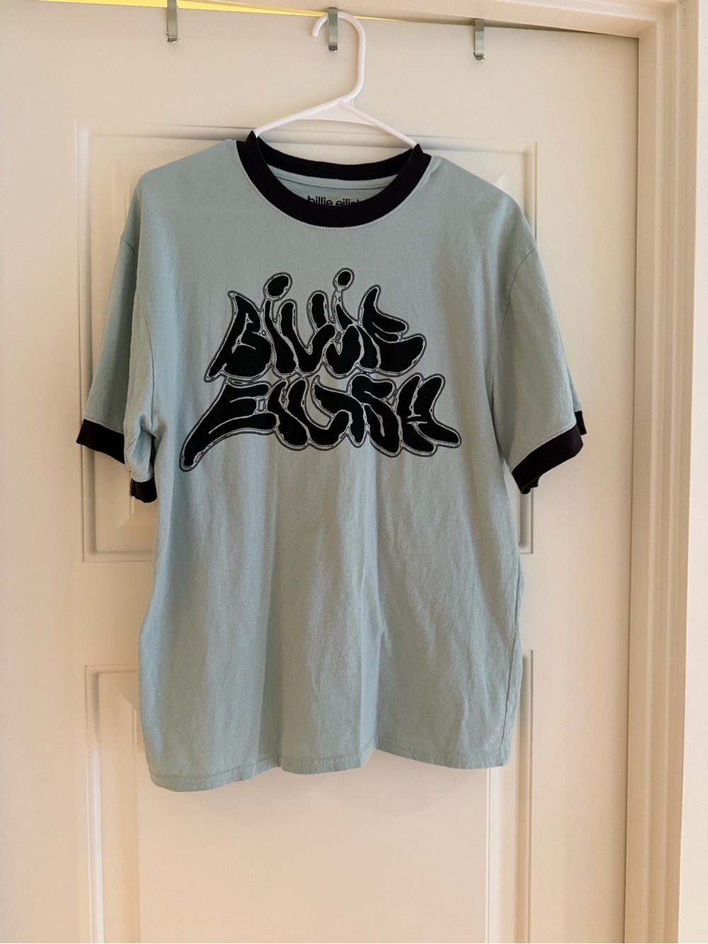 Billie Eilish Light Green Ringer Graphic Tee